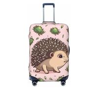 LHCVSFGW Reisegepäckabdeckung, Cartoon-Igel-Koffer-Schutz, elastisch, waschbar, kratzfest, Gepäckabdeckung, dicker Gepäckschutz, passend für 45,7 - 81,3 cm Gepäck, Schwarz , S