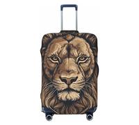 LHCVSFGW Reisegepäckabdeckung, Cartoon-Löwen-Koffer-Schutz, elastisch, waschbar, kratzfest, Gepäckabdeckung, dicker Gepäckschutz, passend für 45,7 - 81,3 cm Gepäck, Schwarz , L