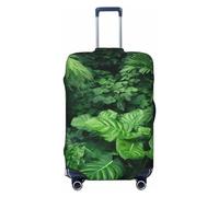 LHCVSFGW Reisegepäckabdeckung, dicht wachsende grüne Pflanzen, Koffer-Schutz, elastisch, waschbar, kratzfest, Gepäckabdeckung, dicker Gepäckschutz, passend für 45,7 - 81,3 cm Gepäck, Schwarz , L
