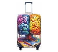LHCVSFGW Reisegepäckabdeckung, Gehirnbild, Kofferschutz, elastisch, waschbar, kratzfest, Gepäckabdeckung, dicker Gepäckschutz, passend für 45,7 - 81,3 cm Gepäck, Schwarz , XL