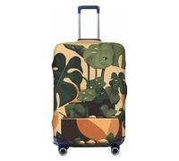 LHCVSFGW Reisegepäckabdeckung, grau, Monstera-Pflanzenkoffer-Schutz, elastisch, waschbar, kratzfest, Gepäckabdeckung, dicker Gepäckschutz, passend für 45,7 - 81,3 cm Gepäck, Schwarz , S