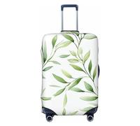 LHCVSFGW Reisegepäckabdeckung, grüne Blätter, Koffer-Schutz, elastisch, waschbar, kratzfest, Gepäckabdeckung, dicker Gepäckschutz, passend für 45,7 - 81,3 cm Gepäck, Schwarz , L