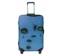 LHCVSFGW Reisegepäckabdeckung, grüner Fallschirm-Koffer-Schutz, elastisch, waschbar, kratzfest, Gepäckabdeckung, dicker Gepäckschutz, passend für 45,7 - 81,3 cm Gepäck, Schwarz , XL