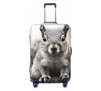 LHCVSFGW Reisegepäckabdeckung, hellgrau, Eichhörnchen-Koffer-Schutz, elastisch, waschbar, kratzfest, Gepäckabdeckung, dicker Gepäckschutz, passend für 45,7 - 81,3 cm Gepäck, Schwarz , XL