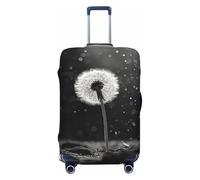 LHCVSFGW Reisegepäckabdeckung, Löwenzahn, schwarz und weiß, Koffer-Schutz, elastisch, waschbar, kratzfest, Gepäckabdeckung, dicker Gepäckschutz, passend für 45,7 - 81,3 cm Gepäck, Schwarz , L