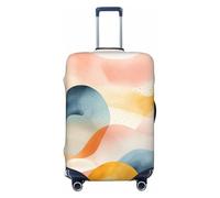 LHCVSFGW Reisegepäckabdeckung, mehrlagiger Aquarell-Koffer-Schutz, elastisch, waschbar, kratzfest, Gepäckabdeckung, dicker Gepäckschutz, passend für Gepäck von 45,7 - 81,3 cm, Schwarz , M