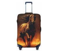 LHCVSFGW Reisegepäckabdeckung, Motiv: Flamme Pferd, elastisch, waschbar, kratzfest, Gepäckabdeckung, dicker Gepäckschutz, passend für 45,7 - 81,3 cm Gepäck, Schwarz , M