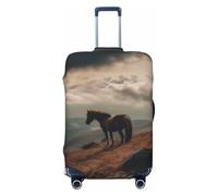 LHCVSFGW Reisegepäckabdeckung, Pferd, das auf den Bergen grast, Koffer-Schutz, elastisch, waschbar, kratzfest, Gepäckabdeckung, dicker Gepäckschutz, passend für 45,7 - 81,3 cm Gepäck, Schwarz , XL