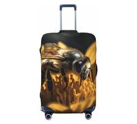 LHCVSFGW Reisegepäckabdeckung, Serious Bee Koffer-Schutz, elastisch, waschbar, kratzfest, Gepäckabdeckung, dicker Gepäckschutz, passend für 45,7 - 81,3 cm Gepäck, Schwarz , S