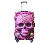 LHCVSFGW Reisegepäckabdeckung, Totenkopf-Koffer-Schutz, elastisch, waschbar, kratzfest, Gepäckabdeckung, dicker Gepäckschutz, passend für 45,7 - 81,3 cm Gepäck, Schwarz , XL