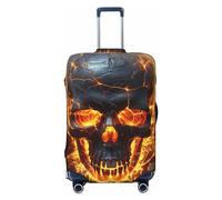 LHCVSFGW Reisegepäckabdeckung, Totenkopf-Schutz, elastisch, waschbar, kratzfest, Gepäckabdeckung, dicker Gepäckschutz, passend für 45,7 - 81,3 cm Gepäck, Schwarz , XL