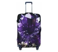 LHCVSFGW Reisegepäckabdeckung, violett, Amethyst, elastisch, waschbar, kratzfest, Gepäckabdeckung, dicker Gepäckschutz, passend für 45,7 - 81,3 cm Gepäck, Schwarz , XL