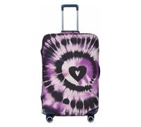 LHCVSFGW Reisegepäckabdeckung, violett, Batik-Koffer-Schutz, elastisch, waschbar, kratzfest, Gepäckabdeckung, Kofferabdeckung, dicker Gepäckschutz, passend für 45,7 - 81,3 cm Gepäck, Schwarz , L