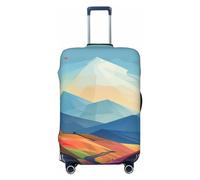 LHCVSFGW Reisegepäckabdeckung, Windmühle, flache Illustration, Koffer-Schutz, elastisch, waschbar, kratzfest, Gepäckabdeckung, dicker Gepäckschutz, passend für 45,7 - 81,3 cm Gepäck, Schwarz , L