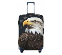 LHCVSFGW Reisegepäckhülle, amerikanischer Weißkopfseeadler, elastisch, waschbar, kratzfest, Gepäckabdeckung, dicker Gepäckschutz, passend für 45,7 - 81,3 cm Gepäck, Schwarz , XL