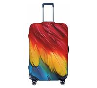 LHCVSFGW Reisegepäckhülle, fantastischer Papageienfeder-Koffer-Schutz, elastisch, waschbar, kratzfest, Gepäckabdeckung, dicker Gepäckschutz, passend für 45,7 - 81,3 cm Gepäck, Schwarz , XL