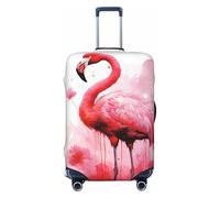 LHCVSFGW Reisegepäckhülle, Flamingo, Aquarell, elastisch, waschbar, kratzfest, Gepäckabdeckung, dicker Gepäckschutz, passend für 45,7 - 81,3 cm Gepäck, Schwarz , L