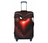 LHCVSFGW Reisegepäckhülle, Herz-Koffer-Schutz, elastisch, waschbar, kratzfest, Gepäckabdeckung, dicker Gepäckschutz, passend für 45,7 - 81,3 cm Gepäck, Schwarz , S