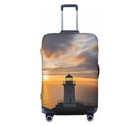 LHCVSFGW Reisegepäckhülle, Motiv: Meer und Leuchtturm, elastisch, waschbar, kratzfest, Gepäckabdeckung, dicker Gepäckschutz, passend für 45,7 - 81,3 cm Gepäck, Schwarz , L
