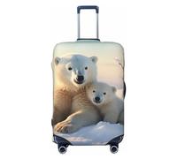 LHCVSFGW Reisegepäckhülle, niedliche Eisbären, Koffer-Schutz, elastisch, waschbar, kratzfest, Gepäckabdeckung, dicker Gepäckschutz, passend für 45,7 - 81,3 cm Gepäck, Schwarz , XL