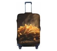 LHCVSFGW Reisegepäckhülle, Pommes Frites, Koffer-Schutz, elastisch, waschbar, kratzfest, Gepäckabdeckung, dicker Gepäckschutz, passend für 45,7 - 81,3 cm Gepäck, Schwarz , L