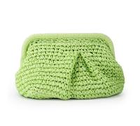 LHHMZ Stroh Clutch Geldbörse für Damen Strohknödel Clutch Gewebter Strohsack Sommer Strandtasche Stroh Schulter Handtasche