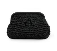 LHHMZ Stroh Clutch Geldbörse für Damen Strohknödel Clutch Gewebter Strohsack Sommer Strandtasche Stroh Schulter Handtasche