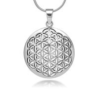 LHJHZDJC Damenmode Blume des Lebens Mandala Halskette für Frauen Anhänger Heilige Geometrie Ästhetische Choker Modeschmuck Gliederkette Streetwear Accessoire für Männer Frauen Casual Geschenk