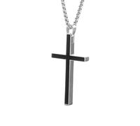 LHJHZDJC Für Damen und Herren, Modeschmuck, schwarzes Kreuz-Anhänger, Amulett-Halskette für Damen und Herren, Rock-Party-Schmuck, Zubehör, tolles Geschenk für Sie und Ihn