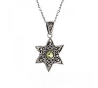 LHJHZDJC Für Männer Frauen Alltag Modeschmuck Künstlerischer Ethno-Stil Muster Kreative Grüne Lotus Edelstein Anhänger Halskette für Frauen Elegantes Bankett Vielseitige Accessoires Tolles Geschenk