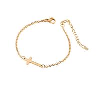LHJHZDJC Herren-Armband, Kreuz, schmal, schlicht, vielseitig, klein, Edelstahl, Geschenk für Sie