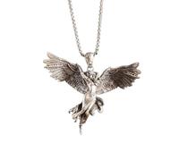 LHJHZDJC Modische und exquisite Vintage-Halskette mit Engel-Anhänger, silberfarben, Göttin, für Damen und Herren, Persönlichkeits-Charm-Schmuck, Streetwear-Accessoire für Männer und Frauen, lässiges