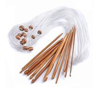 LHKJ 12 Stück Tunesische Bambus Häkelnadel Set,Teppich Häkelnadeln in Verschiedenen Größen