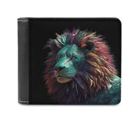 LHOKDR Tragbarer Kartenhalter, abstrakte 3D-Kunst-Löwen-bedruckte multifunktionale Brieftasche, einfache Reisebrieftasche, Unisex, schwarz, Einheitsgröße, modern, Schwarz , Einheitsgröße,