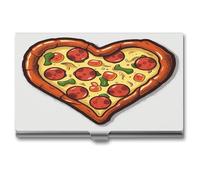 LHOKDR Visitenkartenhalter, Metalltasche, Halter für Damen und Herren, Kreditkartenetui mit Aufschrift "I Love Pizza, Herz", Kartenetui für Visitenkarten, I Love Pizza Herz, Einheitsgröße