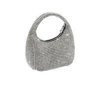 LHSJYG Strass Clutch Geldbörsen Diamant-Abend-Geldbörsen, glitzernde Damen-Bankett-Tasche, Hochzeit, Party, Handtasche, Strass-Clutch, Abendessen-Tasche(Silver)