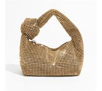 LHSJYG Strass Clutch Geldbörsen Griff Strass Knoten Abendtaschen Silber Kristall Top Griff Tasche for Frauen Geldbörsen und Handtaschen Handtasche Tote(Gold)