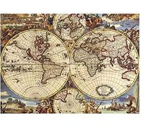 LHZBB Kreuzstich,Stickpackung Stickbild Stickvorlage Sticken Stickset, Weltkarte 40X50Cm DIY Handarbeit Vorgedruckt Sticken Kreativität Home Decor 11Ct (Vorgedruckte Leinwand)