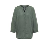 Longbluse CECIL, Damen, Gr. M (40), just khaki, Web, 55% Leinen, 45% Viskose, unifarben, klassisch normal, Rundhals, Bündchen, Blusen Longbluse, mit 3/4 Ärmeln (99683426-M) just khaki