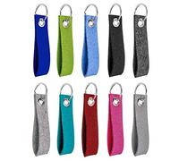 Lialina 10 Schlüsselanhänger Filz aus 100% Wollfilz | Schlüsselband Stoff mit Schlüsselring aus flachem Edelstahl | personalisierbar | made in Germany