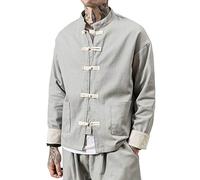 Liangzhu Herren Leinen Mäntel China Handgemachte Kung Fu Tai Chi Baumwolle Jacke Von Maßschneider Grau M