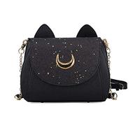 LIAOLI Luna Sailor Moon Tasche Kawaii Schwarz Cat GeldböRse Handbag Messenger Pailletten Cosplay Crossbody Schultertaschen