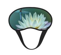 Libelle mit Seerose, Schlafmaske für Damen und Herren, Augenmaske zum Schlafen, lichtblockierend, Schlafmaske mit elastischem Band, Augenbinde für Flugschläfer, weich, atmungsaktiv,
