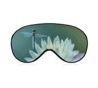 Libelle mit Seerose Schlafmaske, lichtblockierende Augenmaske, bequem und weich, Augenabdeckung mit Gummiband, geeignet für Männer und Frauen, geeignet für Reisen/Schlafen