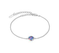 Liberty Angels - Armband mit echtem Australischen Opal für Damen aus 925 Sterling Silber mit 18k Weißgold Beschichtung - Opalschmuck - Größenverstellbares Opal Armband (Rot)