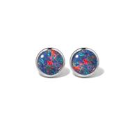 Liberty Angels - echte Australische Opal Ohrringe - anlauffeste Opalohrringe für Damen aus 925 Sterling Silber mit 18K Weißgold Beschichtung - Opalschmuck - echter Edelstein (Rot)