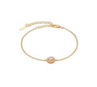 Liberty Angels - Echtes Opalarmband mit Zirkonia Kristallen für Damen 925 Sterling Silber mit 18 Karat Gelbgold Beschichtung - Opalschmuck - Größenverstellbares Armband - Weißer Opal aus Australien