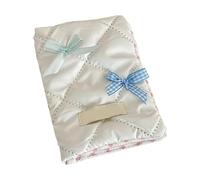 LIbgiubhy Reisepasshülle, koreanischer Stil, Kartenhalter, süße Schleifen, Reisezubehör für Frauen und Mädchen, weiß