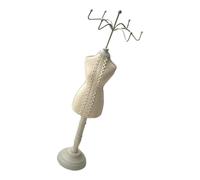 LIbgiubhy Stilvoller, mit Stoff umwickelter Holzhalter mit verziertem Spitzendesign - Premium Schmuckpräsentation für Brautläden und Schmuckvitrine für Heimdekorationen bei Hochzeiten