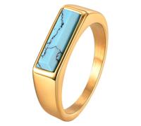 LIbgiubhy Von der Natur inspirierte echte Türkisringe mit Schutzbeschichtung Ergonomisch geformtes Band für den aktiven Lebensstil Natürliche Türkisringe